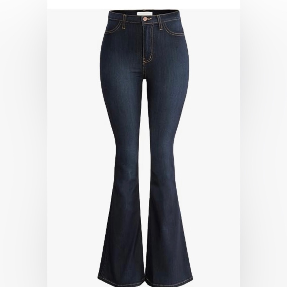 Urban K Women’s Classic High Waist Denim Bell Bottom Jeans